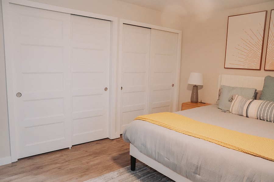 Double master closets for that extra storage while traveling