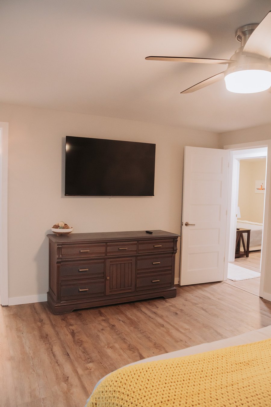 Master suite Roku TV and dresser