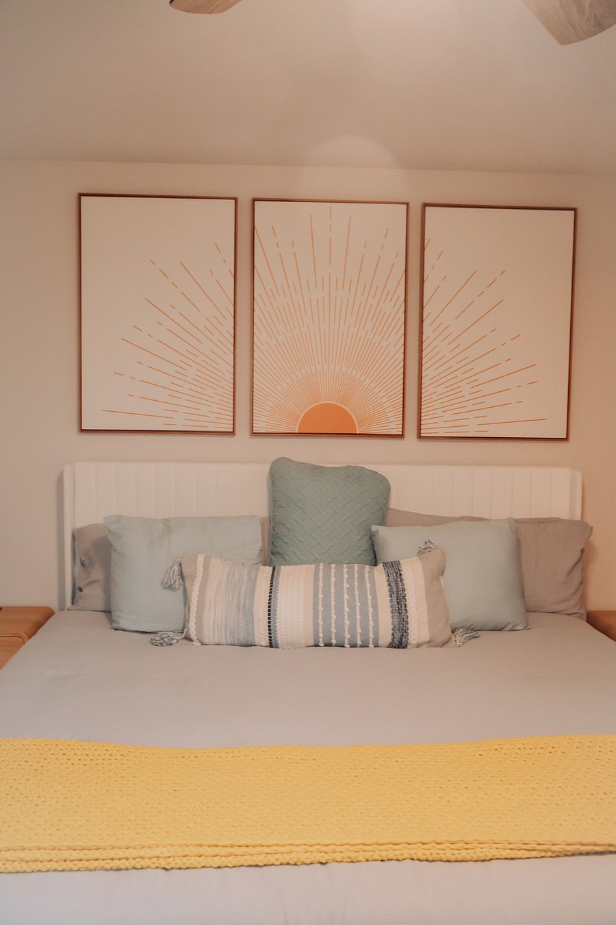 The king bed of the master bedroom