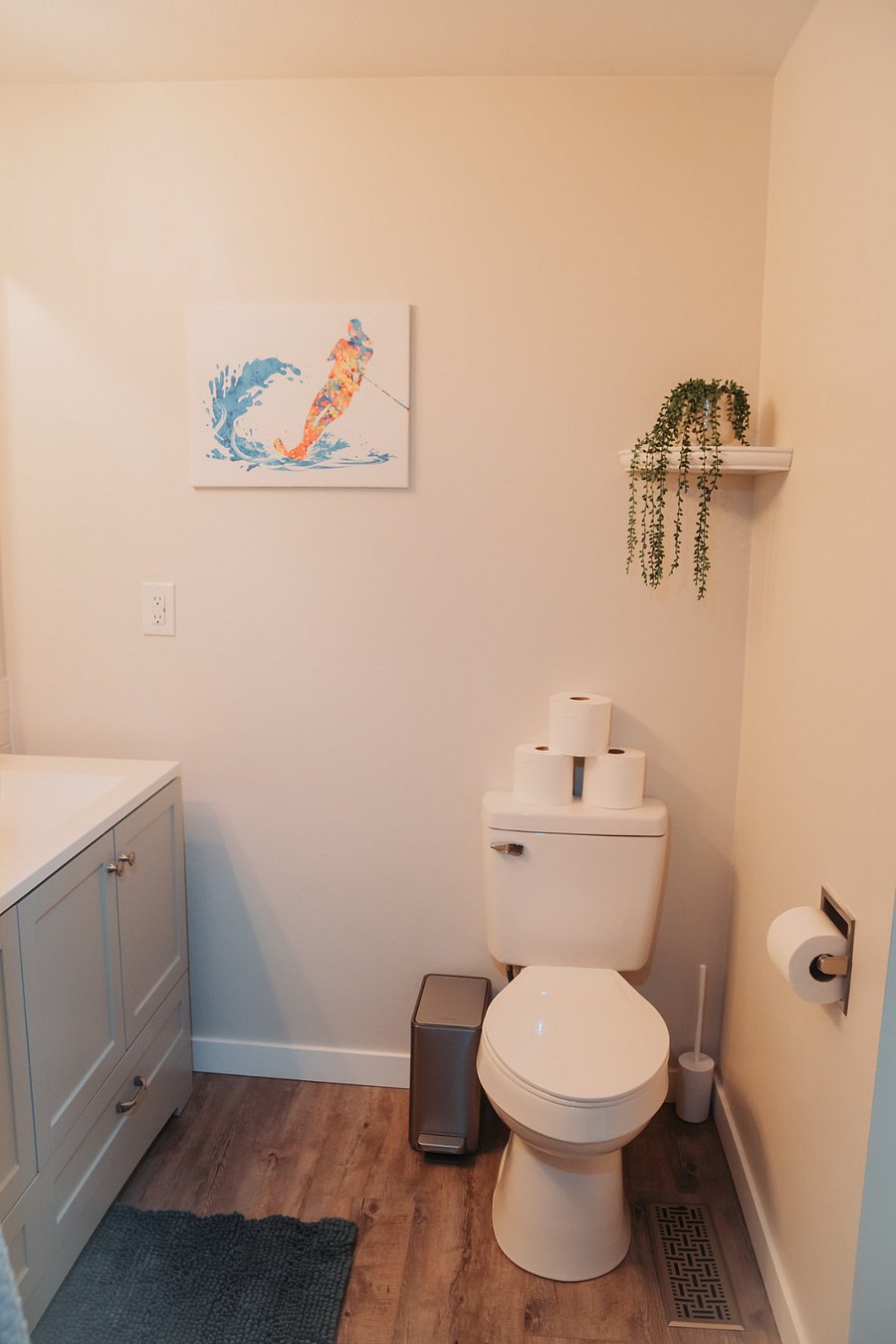 The shared hallway bathroom