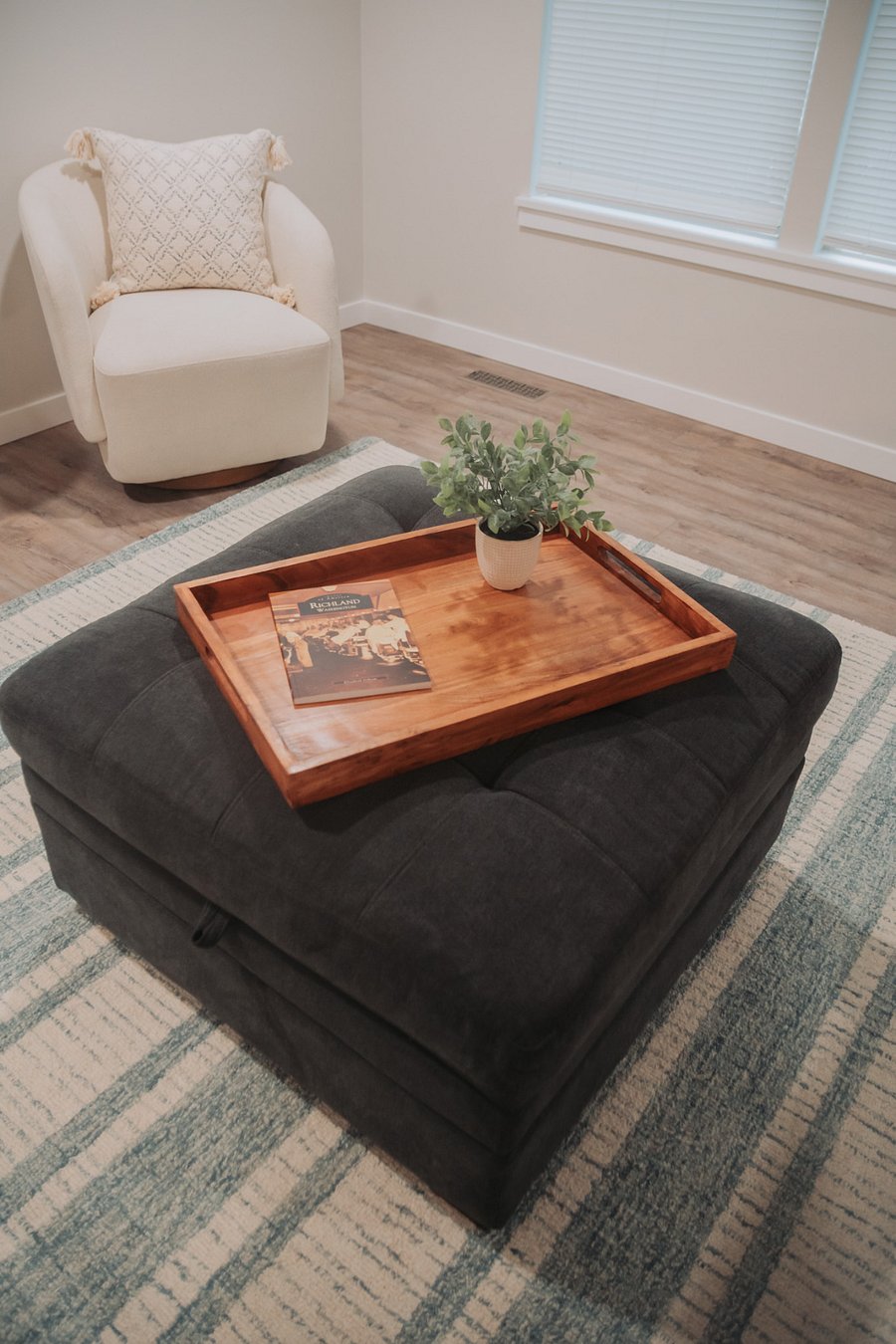 This stuffed ottoman has a secret!....
