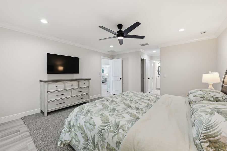 Master bedroom with king bed