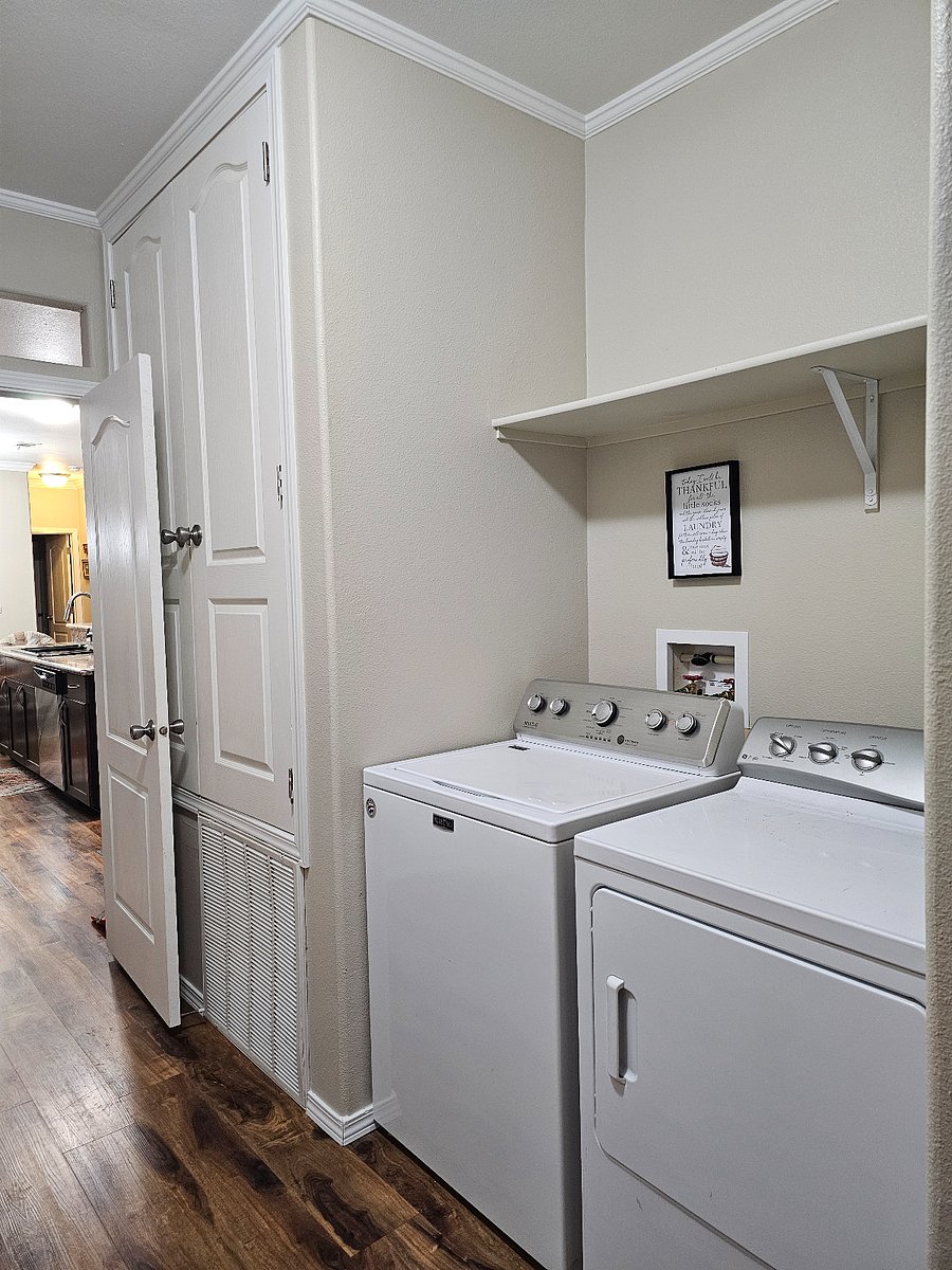 n home washer and dryer conveniently located for guest use during extended stays