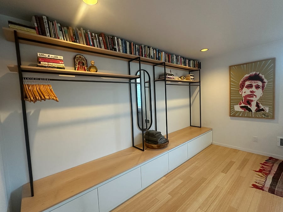 1st floor bedroom closet and drawers for storage