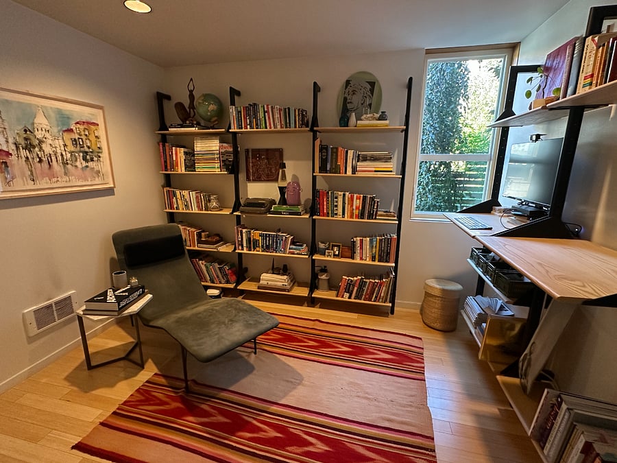 1st floor den with chaise lounge and standing work station