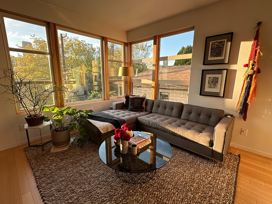 Living room with garden view