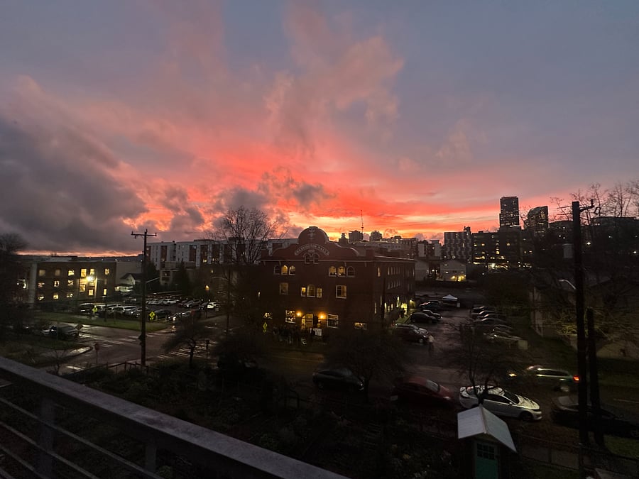 Sunset view from 3rd floor balcony
