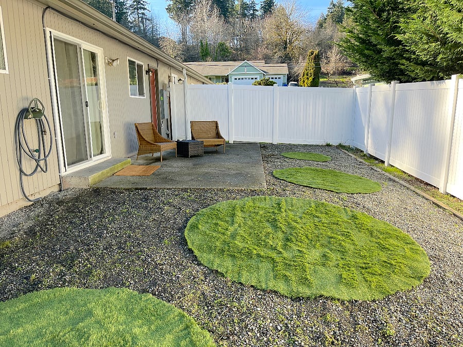 Private, fenced backyard
