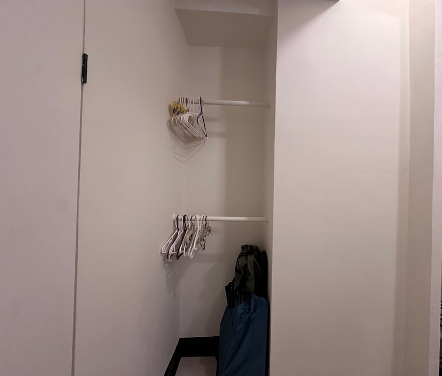 Double clothes racks.