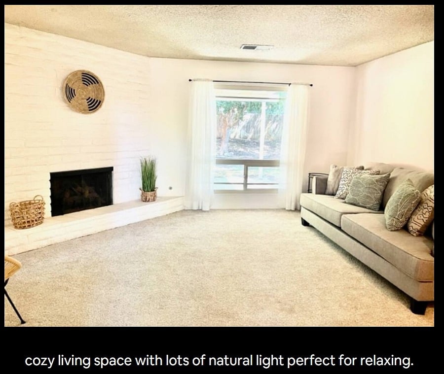 Enjoy one of two living spaces flooded with natural light, perfect for quiet reading, a morning coffee, or relaxing after exploring a long day.