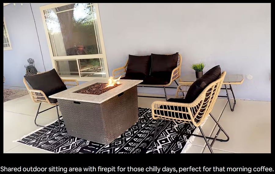 Fire pit with sitting area