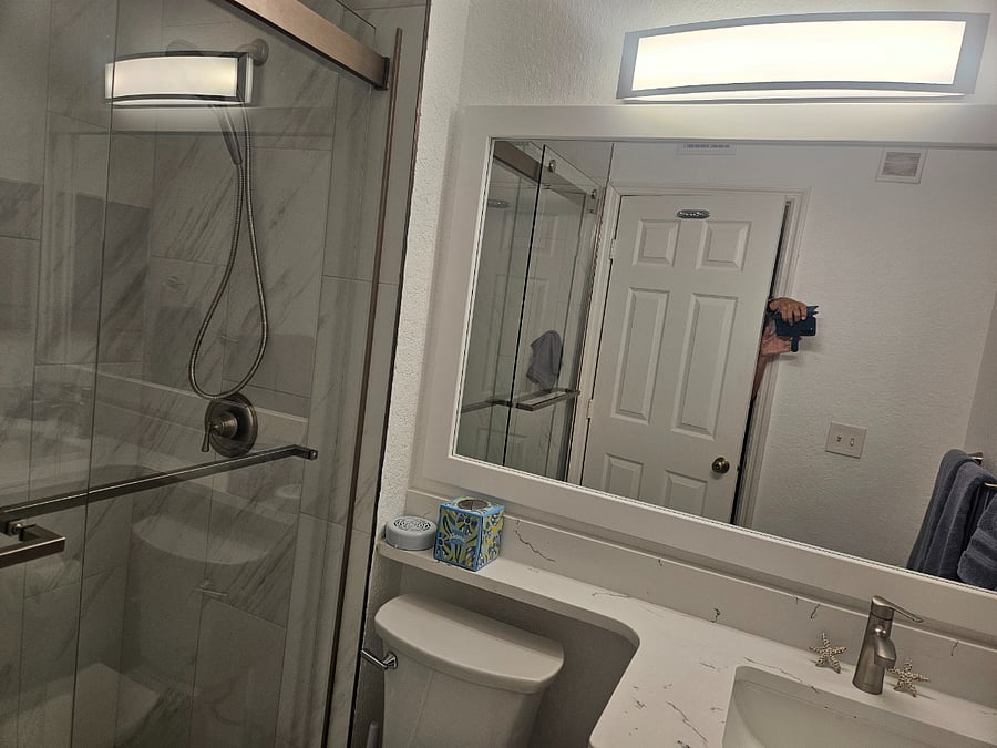 Primary onsuite bathroom with walk in shower