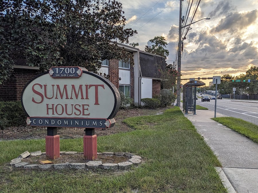 SHE: Summit House Building E. Easily found with sign and bus stop right out front. Steps from Shands.