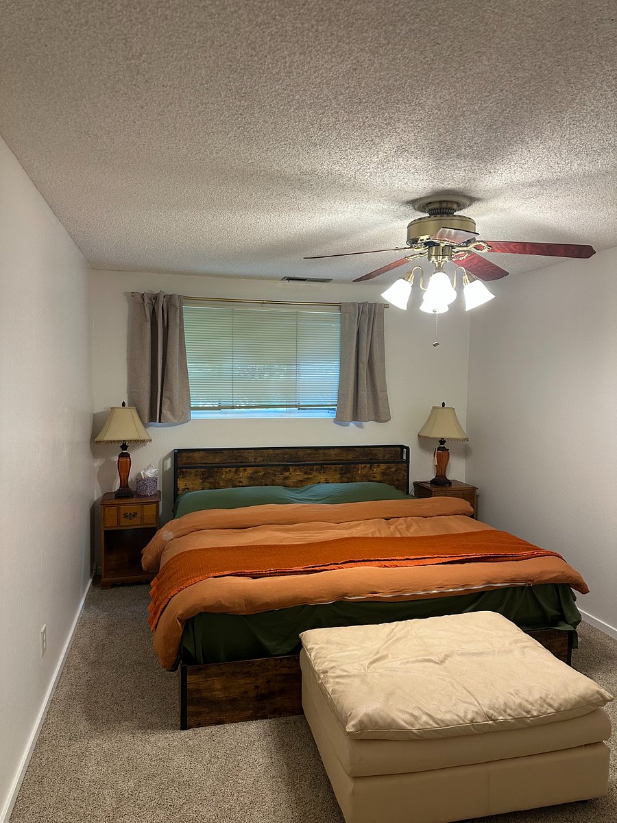 King size, memory foam mattress with linens & pillows available.