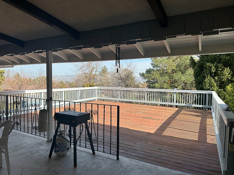 Excellent Reno skyline views from the huge covered AND uncovered deck. Enjoy the daytime sunshine and relaxing evenings!