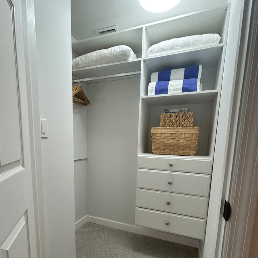 Luxury custom closets in all bedrooms. Unpack and stay a while