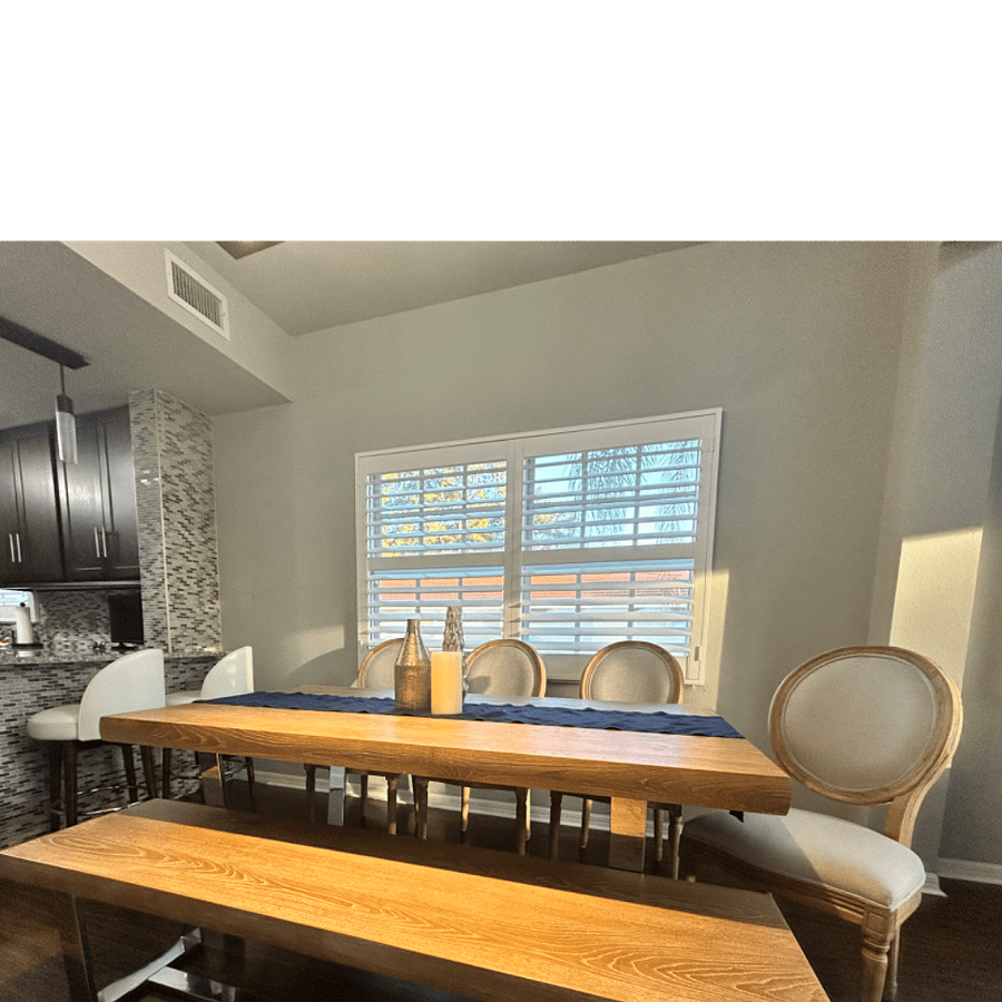 Gather together: large dining table for eight for memorable dinners in paradise