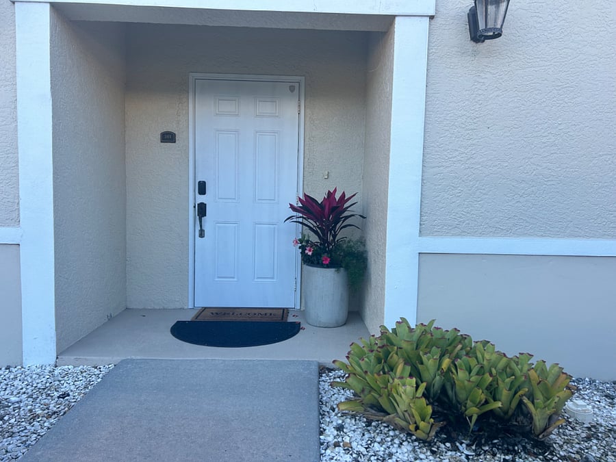 A private entrance that says 'welcome home' before you even step inside