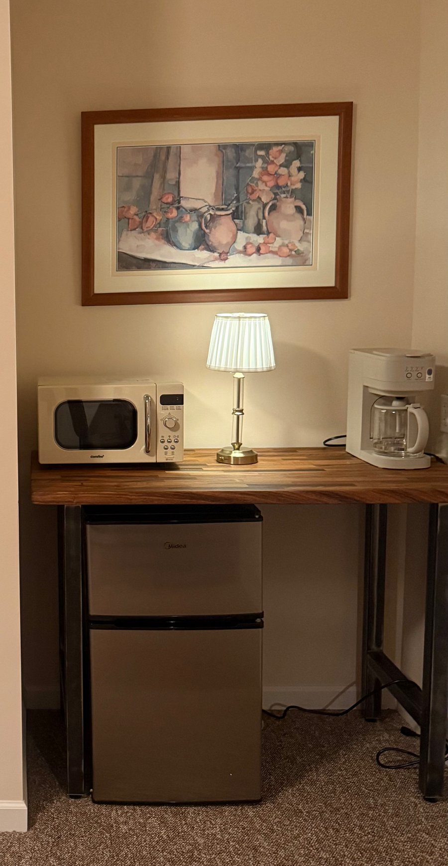Extra room - fridge , microwave and coffee maker