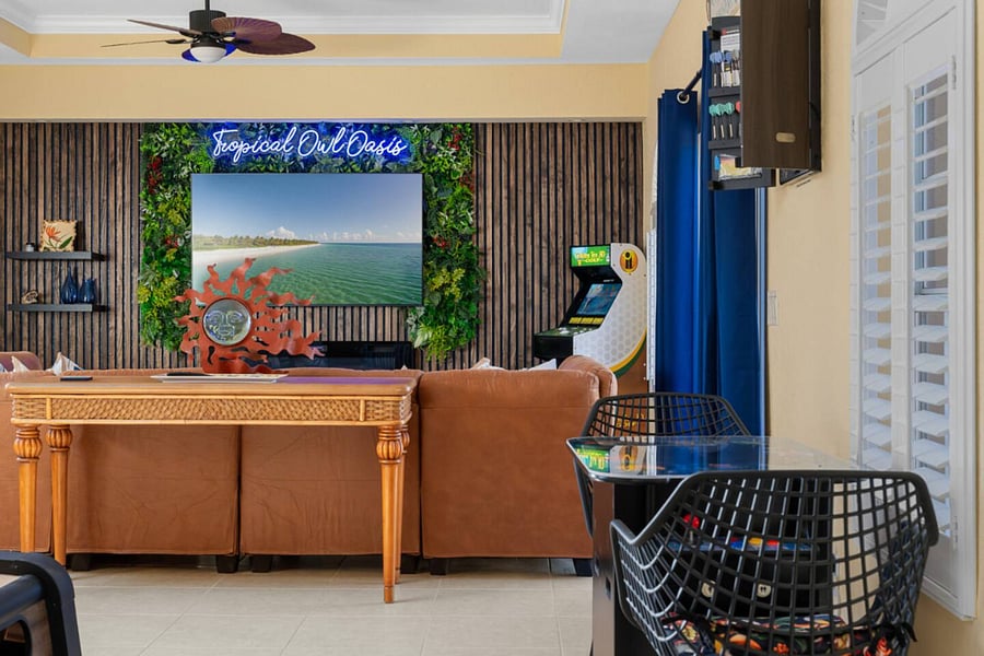 View into the Game Room/ Living Room.