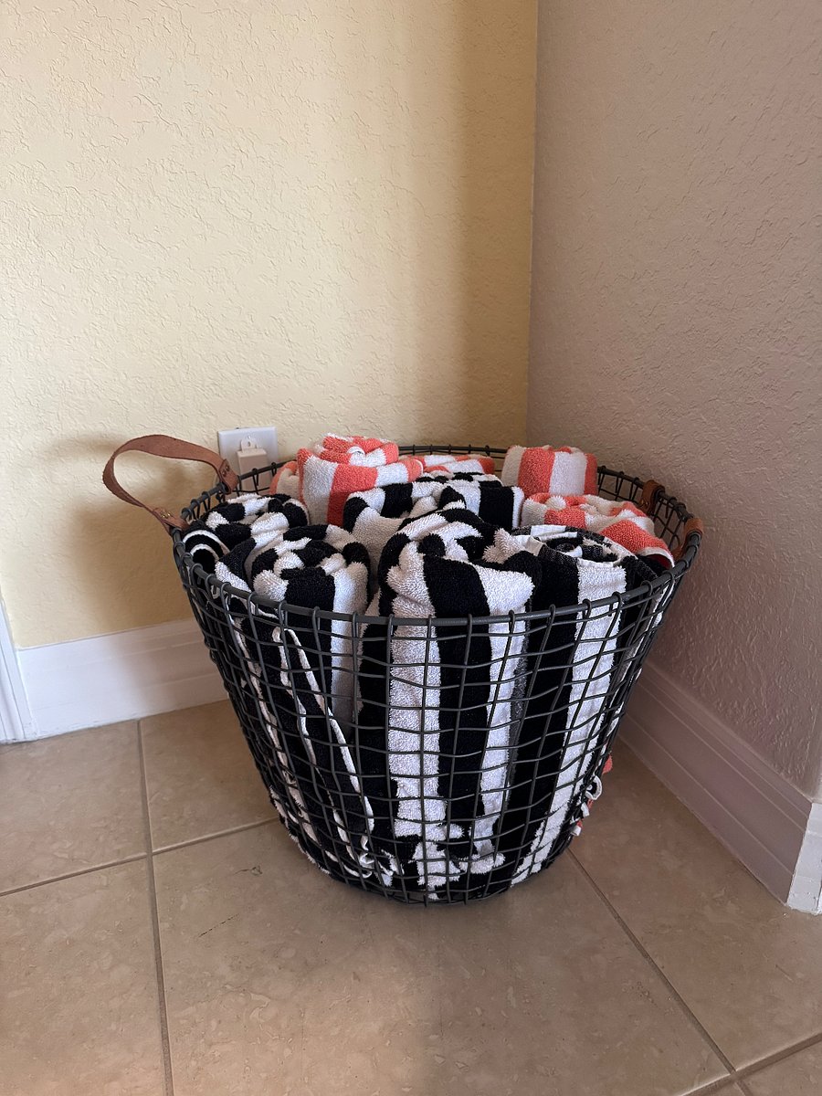 Plenty of pool towels and beach towels for your use. No need to buy or pack any extra