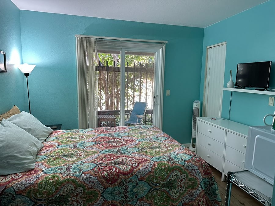 Bedroom 1 covered patio and private entrance