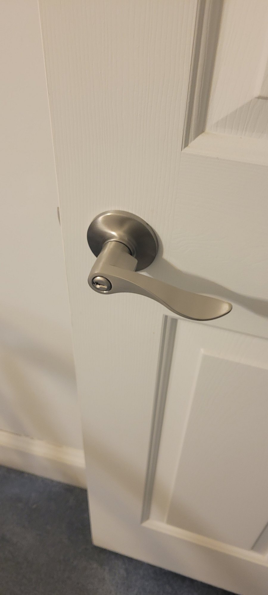 Newly installed locks for tennant door.
