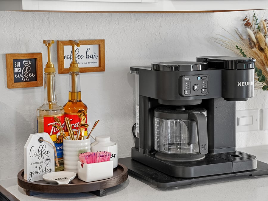Dedicated coffee bar to start your mornings right before heading to work.
