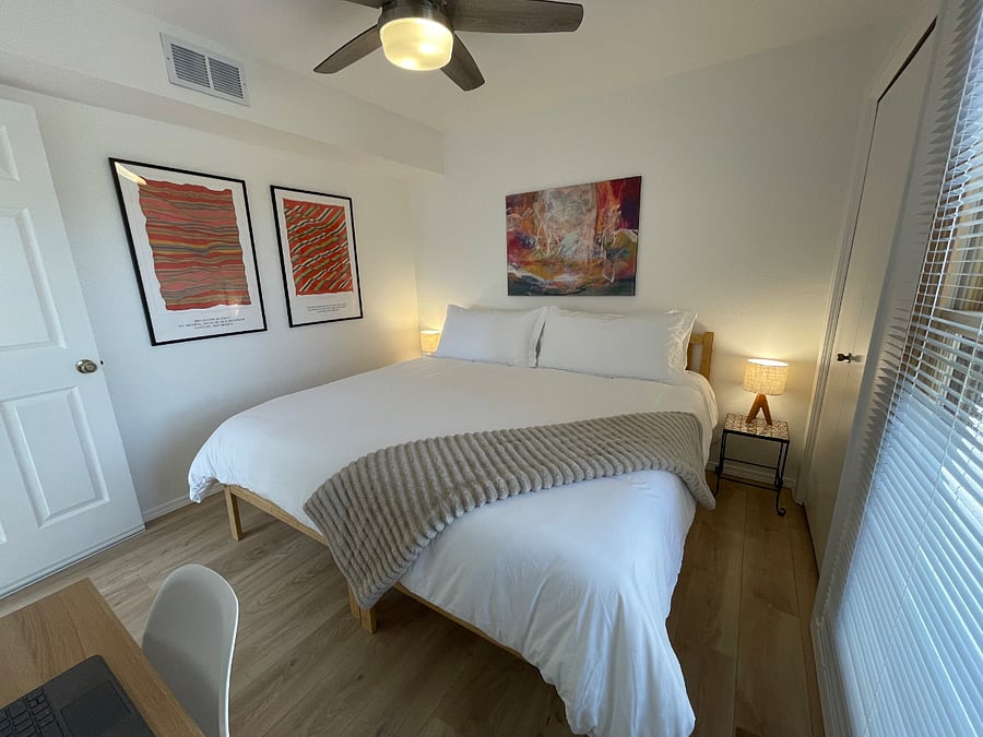 Upstairs bedroom in king bed configuration