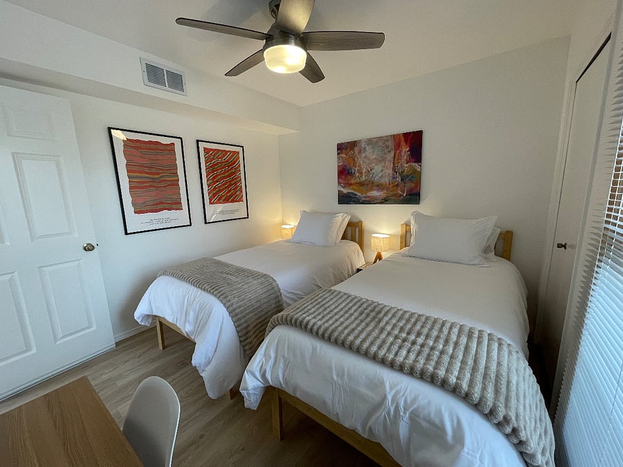 Upstairs bedroom in twin XL bed configuration