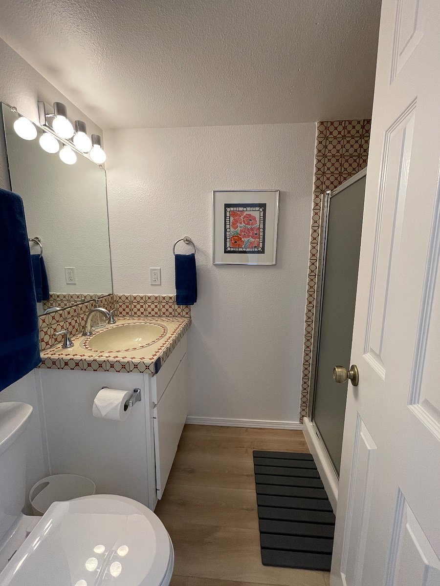 Upstairs bathroom with shower