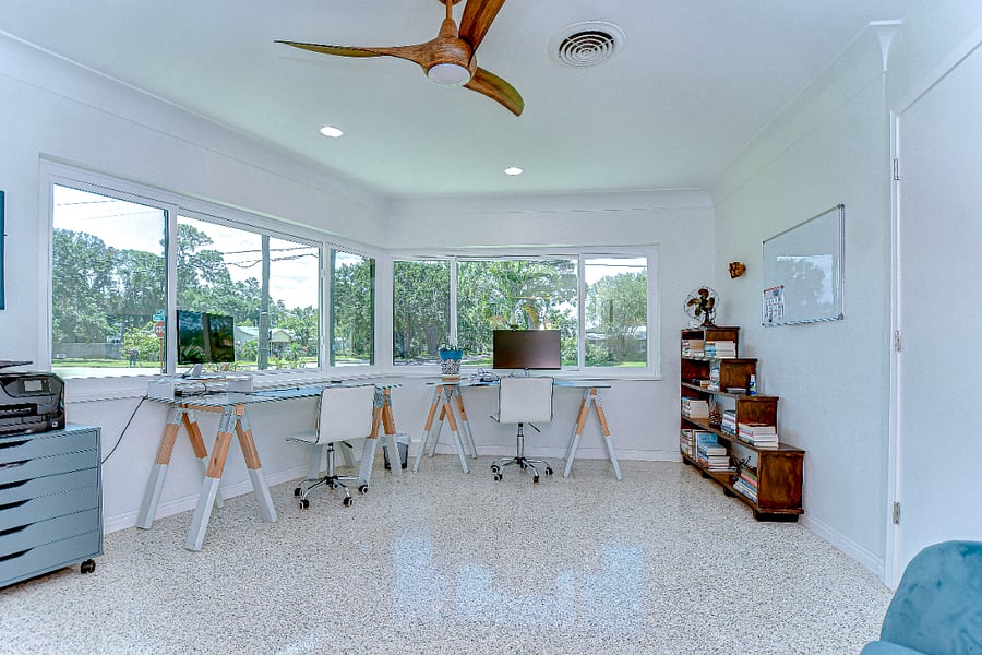 Office - Two Desks w/ Monitors overlooking front yard