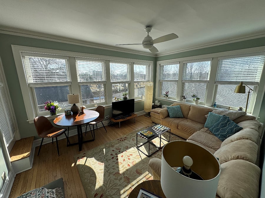 Sunroom with great breakfast dining.