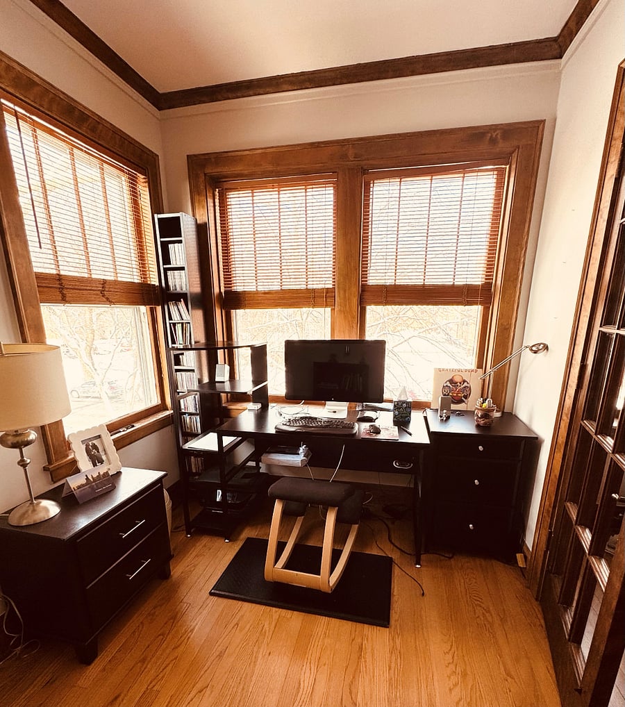 Office just off Living Room with double glass paned doors.