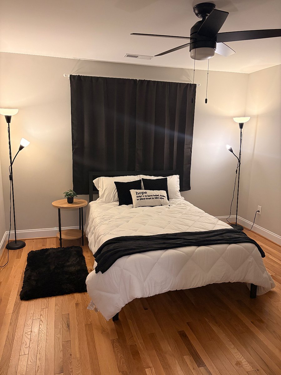 Bedroom with Blackout Curtains