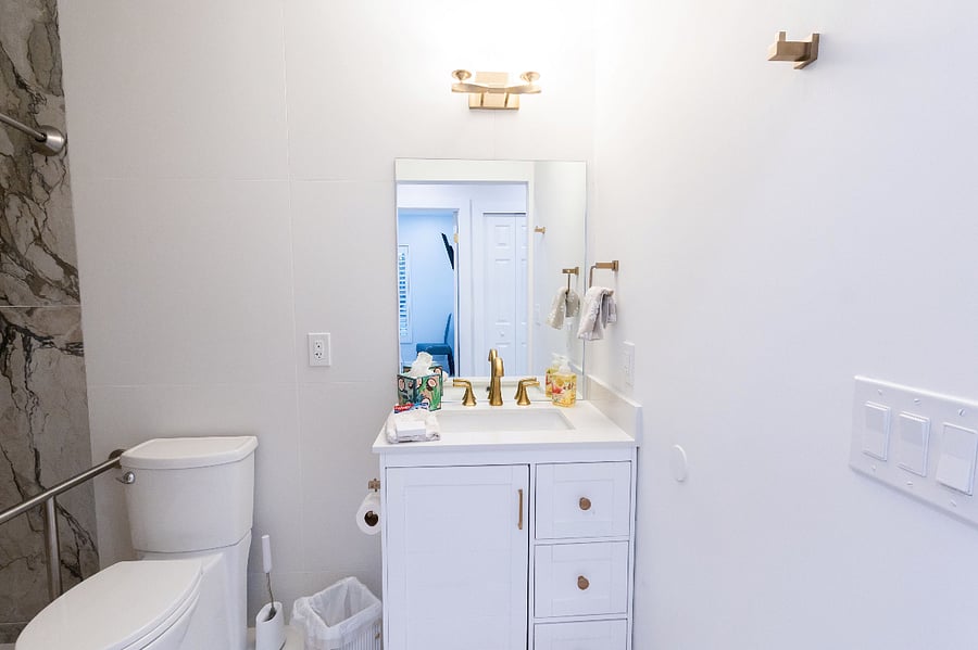 Shared Bathroom Sink with Rooms 1-2-3