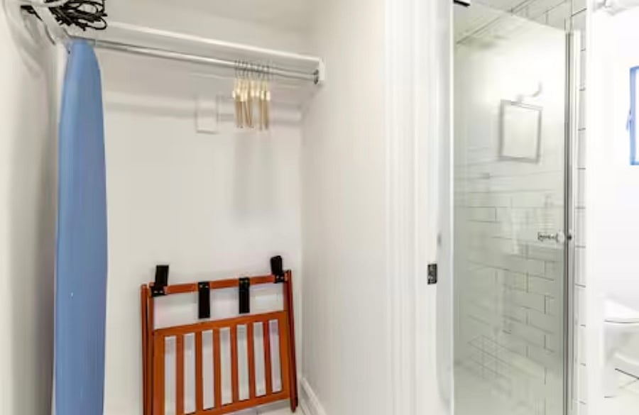 Bathroom and ironing board