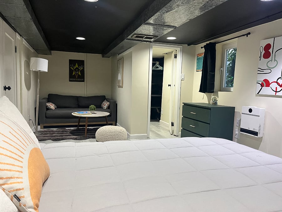 Large bedoom with bonus living space