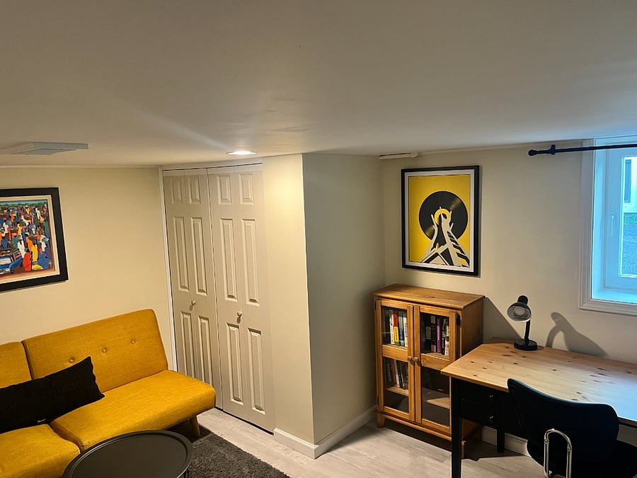 Office space, with futon couch/bed