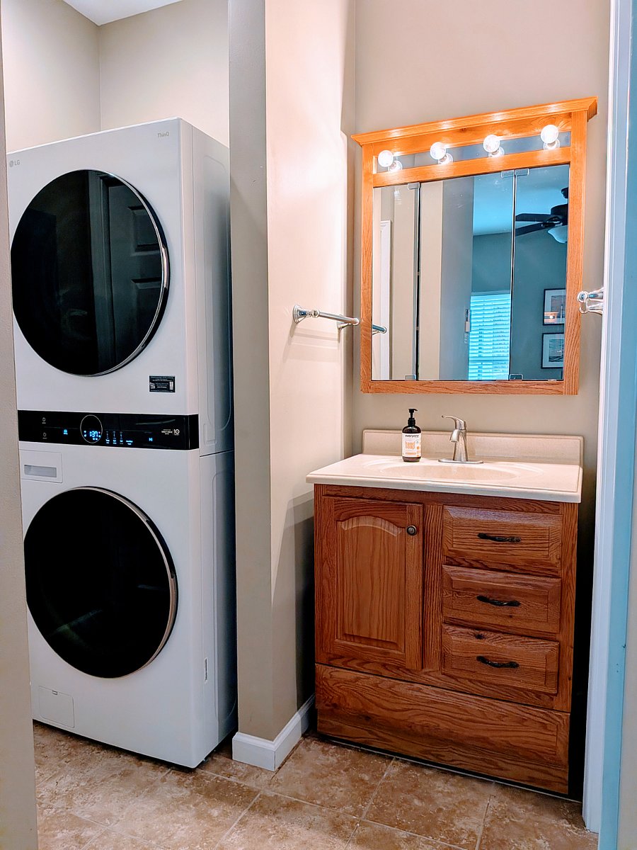 Brand new washer dryer tower. Powder detergent only please