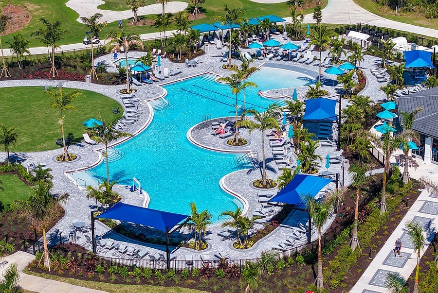Main heated pool with two lap lanes