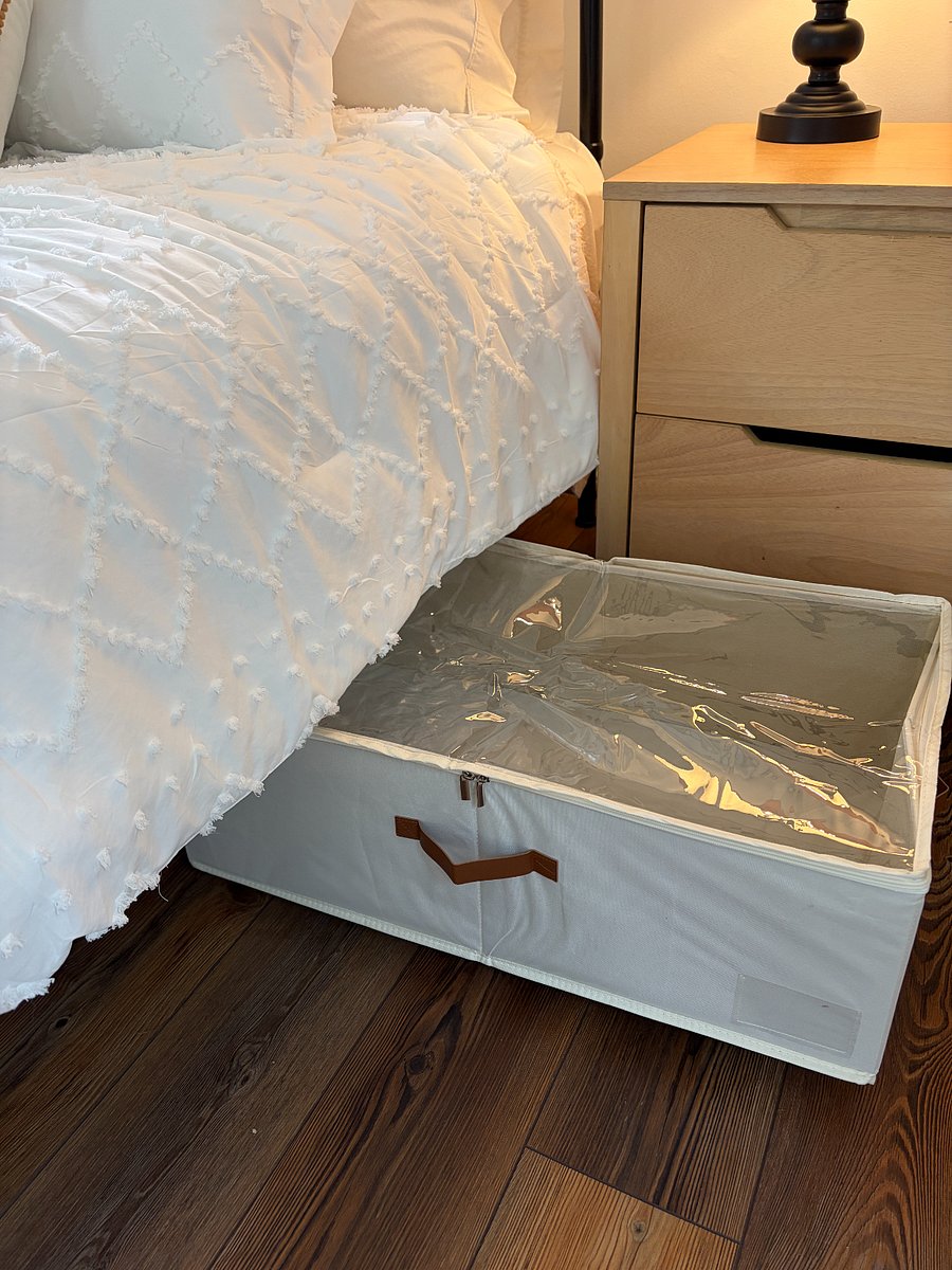 Two under-bed storage boxes