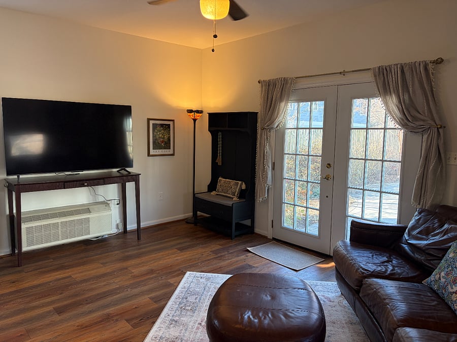 Living space with 65" Smart TV