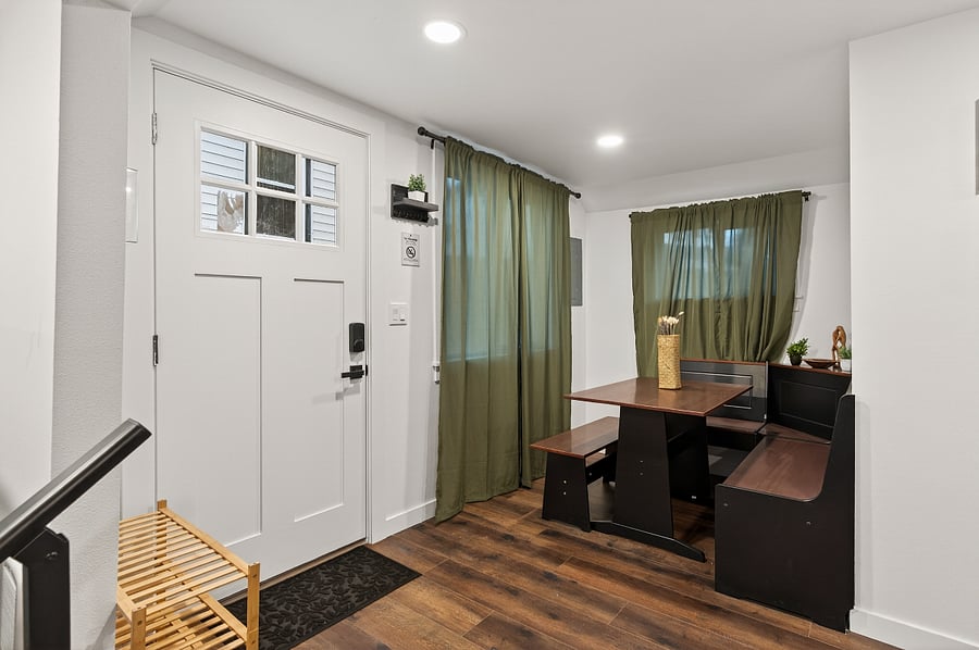 Versatile dining space for meals, remote work, or games