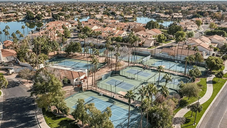 pickle ball courts at clubhouse