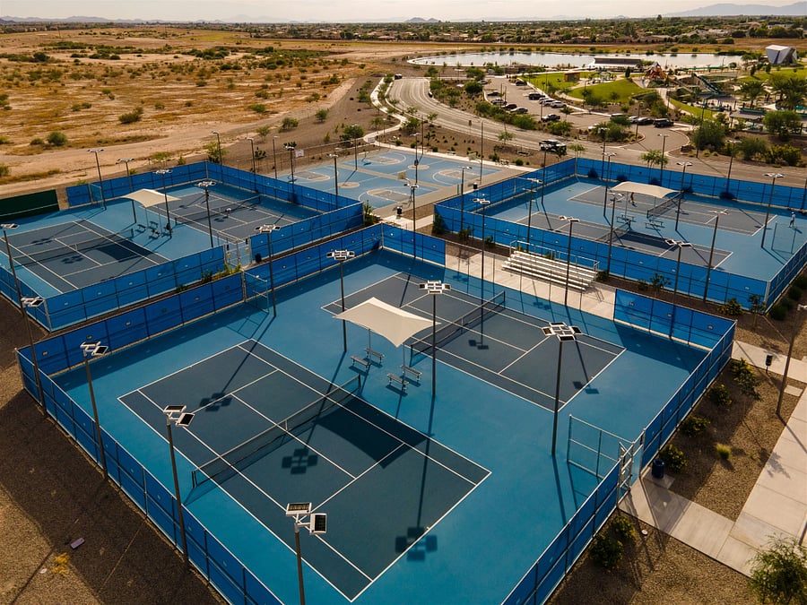 Pickleball courts at Gilbert Regional Park.