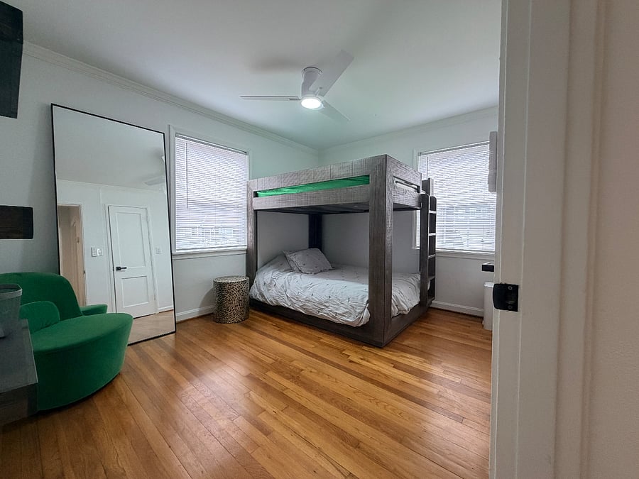 second bedroom with full on full bunk beds