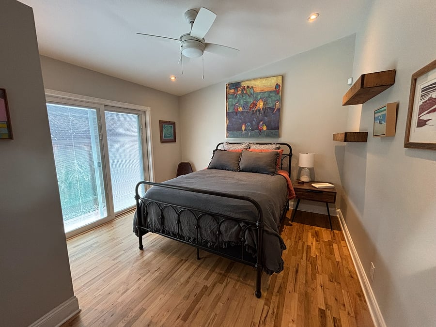 Primary bedroom with queen bed