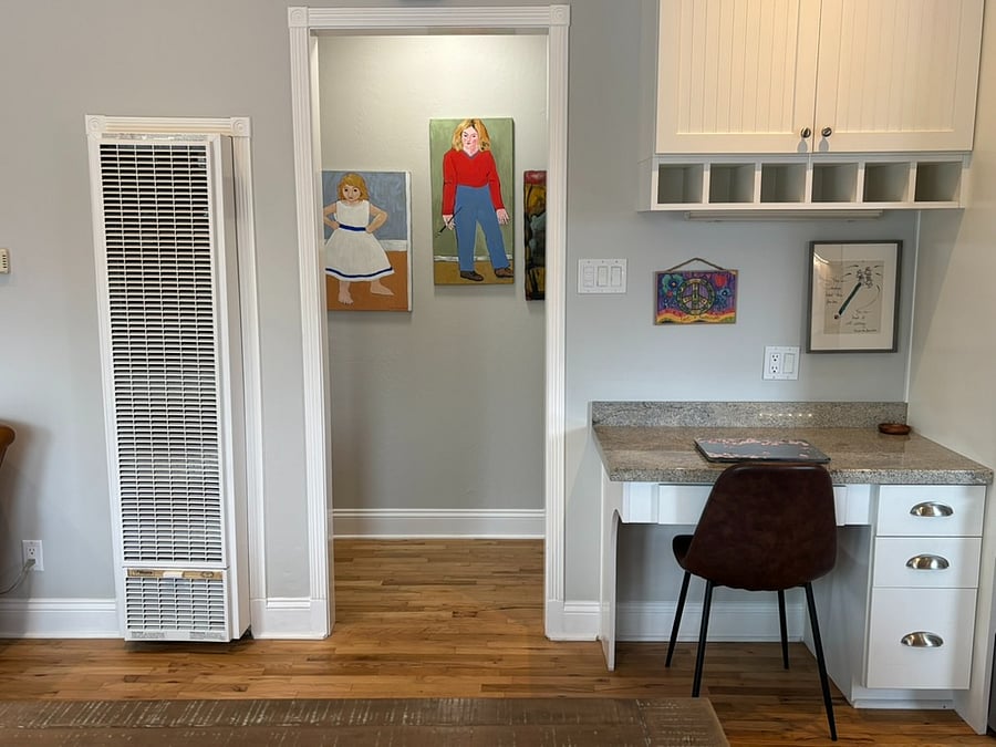 Living space and workspace toward bedrooms
