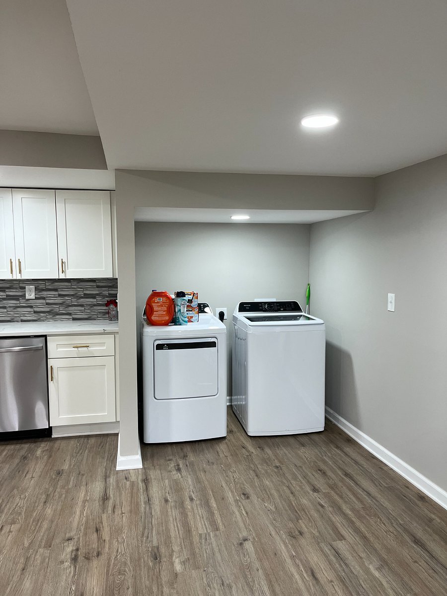 New washer and dryer in unit.